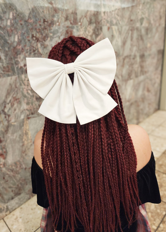 White Minako Bow